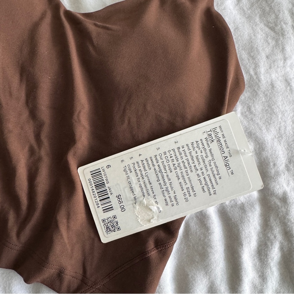 88 🆕🤎 Lululemon Align Tank - Java - Picture 7 of 8